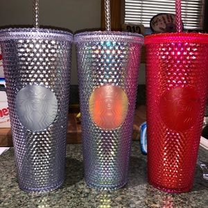 Set (3) Starbucks holiday 2019 cups brand new pink